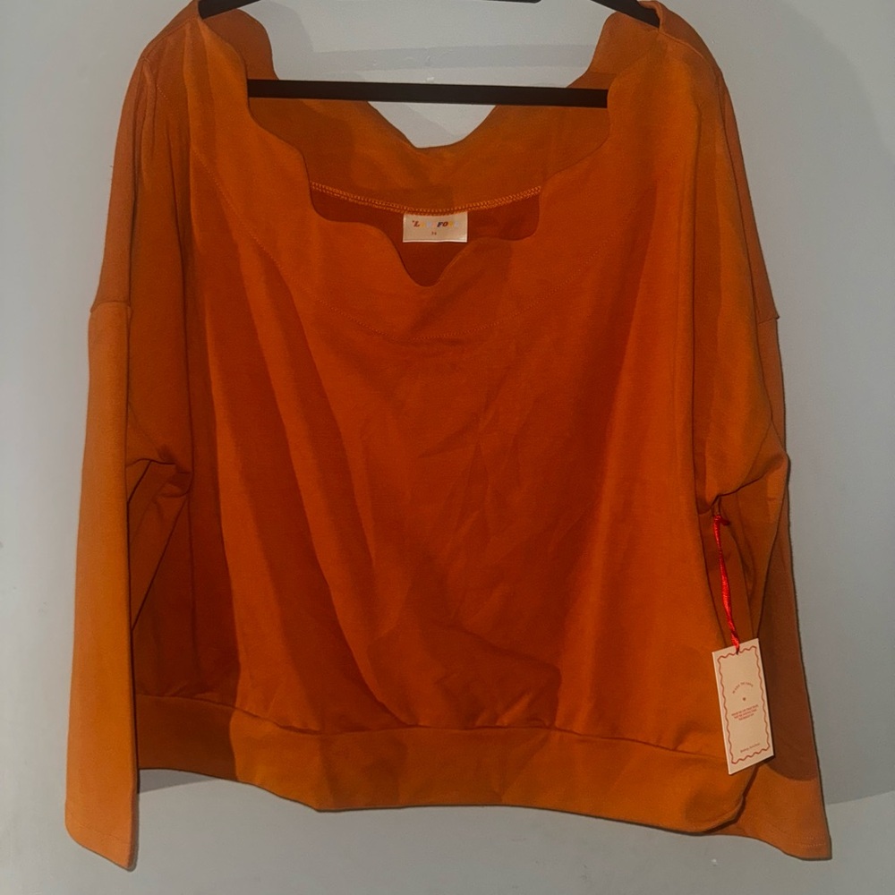 Vibrant Orange Boxy Crop Top with Relaxed Fit